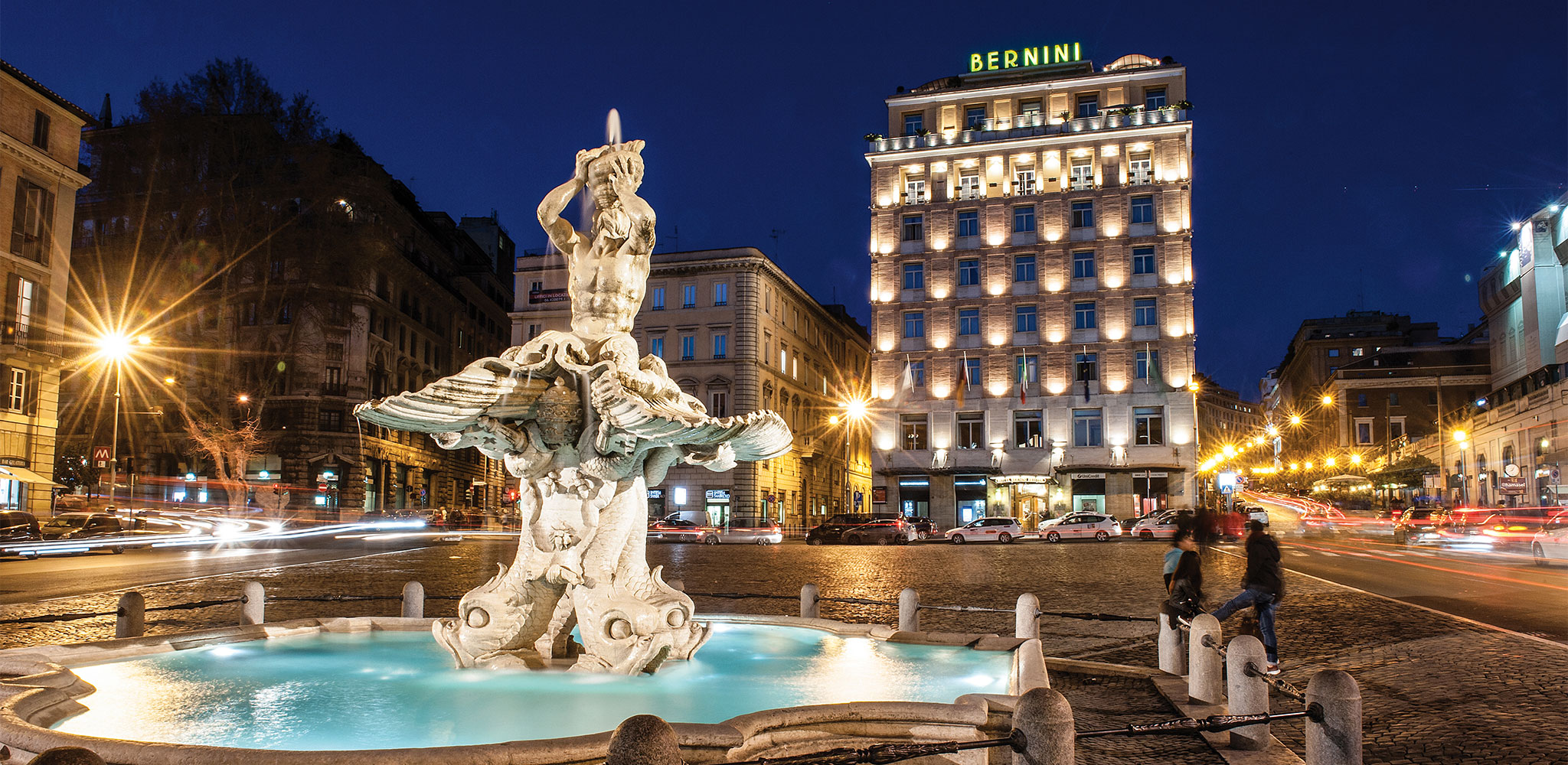 Luxury-hotel-Rome-evening-facade-Bernini-Bristol (1)