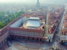 Turin,,Italy.,Flight,Over,The,City.,Historical,Center,,Top,View.